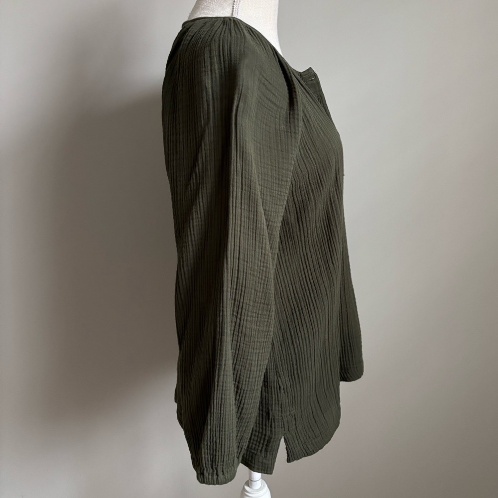 Henley Long Sleeve Tee Army Green - Picture 4 of 8